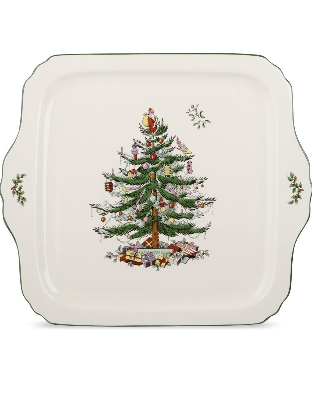 Spode Christmas Tree Sculpted Square Serving Tray, 12.5β, LIKE NEW